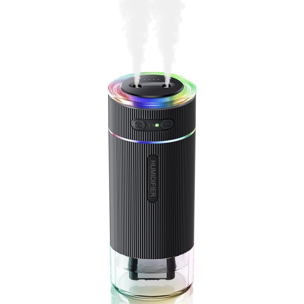 Humidificateur pour chambre à coucher à double buse nomade et compact