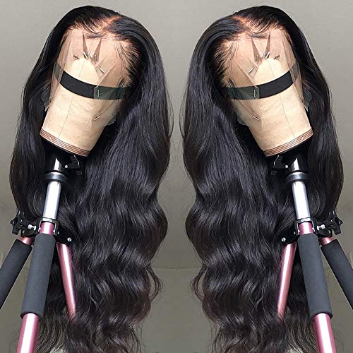 Lace Front Human Hair Wigs for Women Pre Plucked Hairline 220% Denisty Brazilian Body Wave Lace Front Wigs with Baby Hair Natural Color … … (26Inch, 220% denisty)