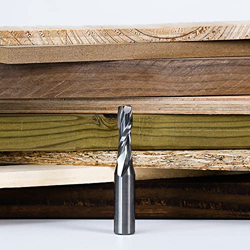 Spetool Spiral Router Bits With Upcut 3/8 Inch Cutting Diameter, 1/2 Inch Shank Hrc55 Solid Carbide Cnc End Mill For Wood Small Cut, Carving #TOP4