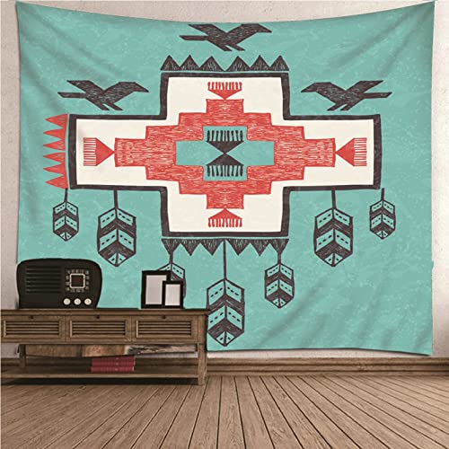 Tapisserie indienne Isdreem motif croix 200x200cm pour tenture intissée