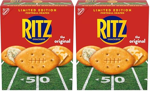 RITZ Football Shapes Original Crackers, Snacks for Kids and Adults, Party Snacks, Limited Edition, 12.3 oz (Pack of 2) - image 1