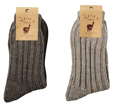 Leo Design 2pack Natural Alpaca Wool & Lambs Wool Socks for Men & Women, Premium, Thick Heavy Blend, Winter, Thermal