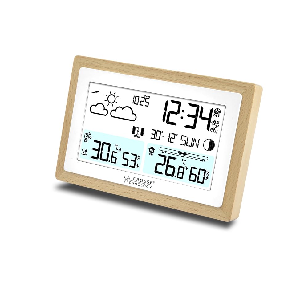 La Crosse Technology Wetterstation mit Holzkontur WS6282