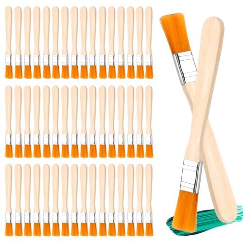 50 Piezas Pinceles, Brochas Plana de 13 cm con Mango para Pintura Acrílica, Óleo, Acuarela, Tintes y Barnices, Ideal para Artistas, Bricolaje y Proyectos DIY