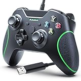 Wired Controller for Xbox One, High Performance USB Gamepad Remote Joystick Controller with Dual Vibration and Audio Jack for Xbox One/X/S and PC Windows 7/8/10 (Black)