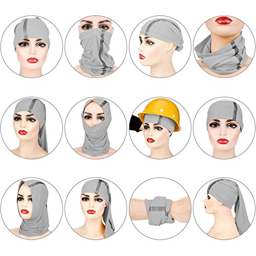 Image of SATINIOR 4 Pcs Neck Gaiter Face Mask for Men Reflective Face Cover Scarf Summer UV Sun Protection Balaclava Bandana for Work