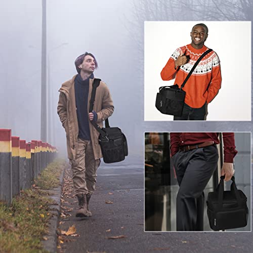 Deosk Lunch Box For Men/Women,Insulated Lunch Bag Cooler Bag,Leak-Proof Large Beach Cooler Adult Lunch Box For Work/Picnic/Travel(M-Black) #TOP4