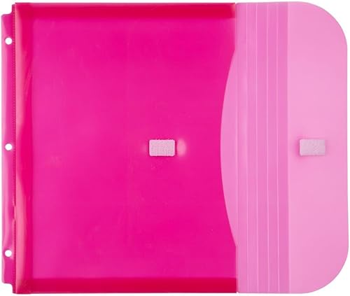 Miniatura 12 de JAM PAPER Sobres de plástico de 3 agujeros con cierre de gancho y bucle, folleto de cartas, 9 1/2 x 11 1/2 con expansión de 1 pulgada, color verde