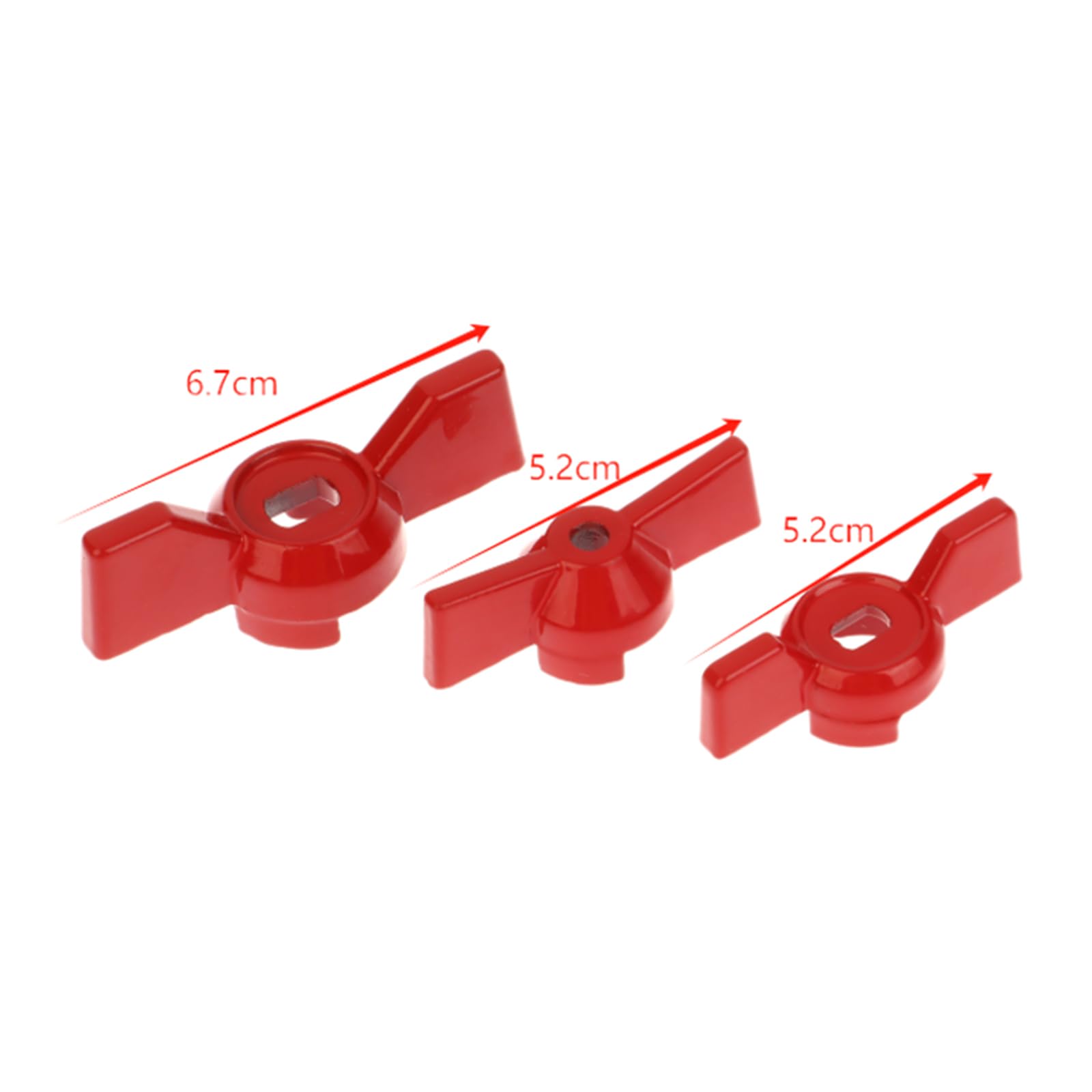 Set di Maniglie per Valvole in Alluminio a 2 Pezzi, Maniglia a Farfalla Rossa per Valvole a Sfera, Accessorio per Chiave a Dadi