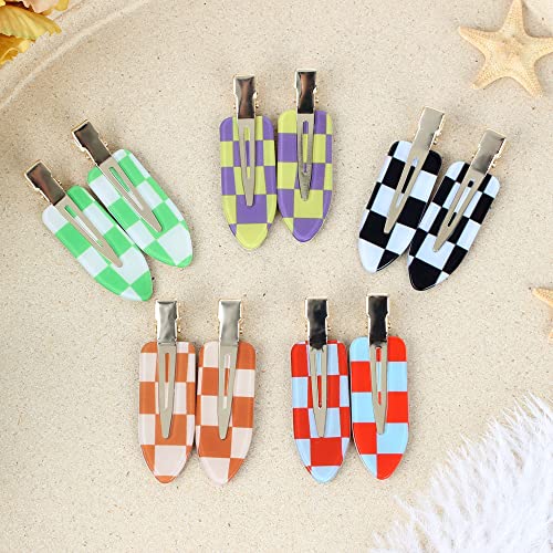 Naisier 10Pcs No Bend Hair Clip No Crease Hair Clips Checker Duckbill Hair Clips Colorful Bang Hair Barrette For Makeup Hairstyle Accessories For Women Girls Cute Hair Barrettes,Big Plaid. #TOP7
