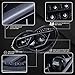 Autozensation Compatible with 2001-2007 Mercedes-Benz W203 C-Class Sedan, Left + Right Pair Headlamps Assembly, Glossy Black Smoke LED Projector Headlights