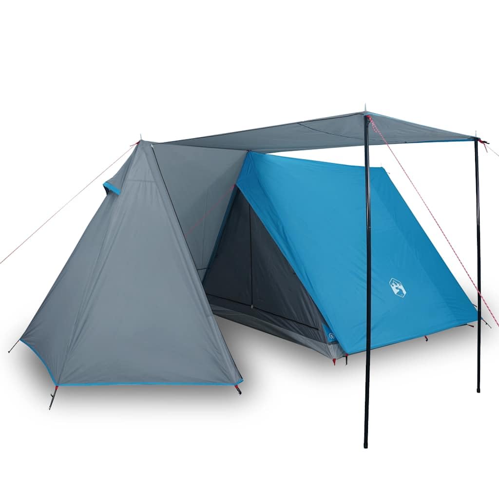Campingzelt 3 Personen Grün A-Rahmen Outdoor Zelt mit Sonnendach und Kabelöffnung 185T Polyester PU-beschichtet für Campingurlaub Wanderungen Festivals 470x220x170cm