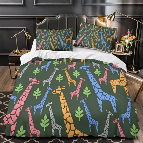Housse de couette 3D girafe en microfibre douce double 200x200 - 4