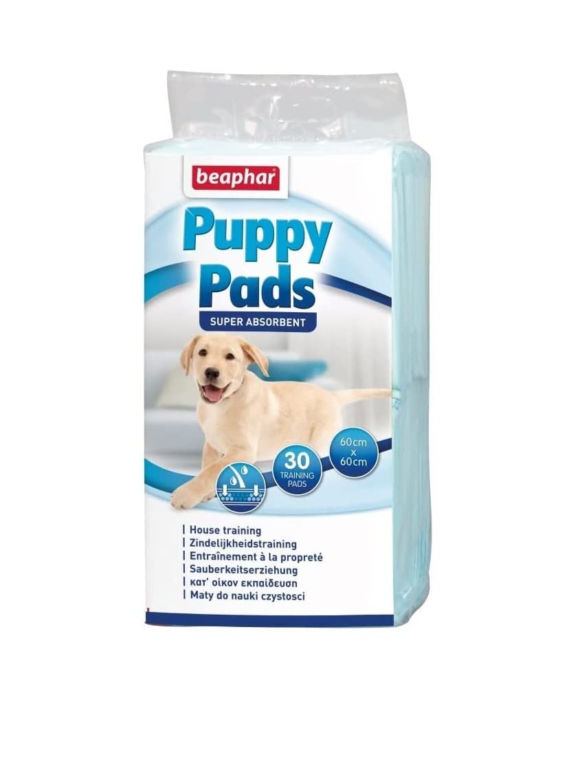 Beaphar Puppy Pads Empapadores Perros 60x60, Absorbentes, No Dejan Olor, Adiestramiento Para Cachorros, 30 uds