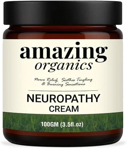 Amazing Organics Neuropathy Cream – Natural Nerve Support Cream – Soothes Tingling, Burning &amp; Discomfort – 100gm