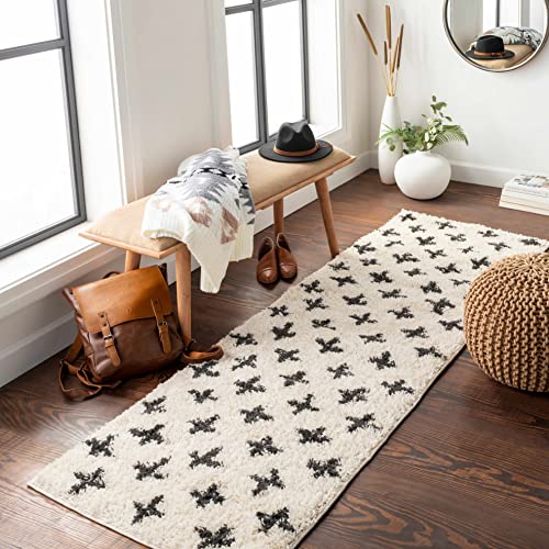 Tapete BoutiqueRugs Black Trellis 7'10" x 10' Cream miniatura 7