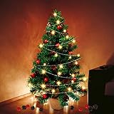 regalos navidad oficina Contenido rico: el paquete incluye un árbol de Navidad verde de 24 pulgadas (con 60 puntas de rama), 1 cadena de luces LED, 12 adornos de piña, 10 adornos de bayas, 4 flores de Pascua con purpurina navideña, 1 maceta de plástico, 1 paño de lino (con cuerda).