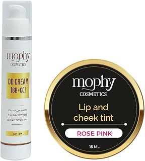Mophy DD Cream (BB+CC) Sun Protection Broad Spectrum-SPF 30 & Lip Chick Tint (2 Items in the set) (DD Cream + Rose Pink Li... Price In India