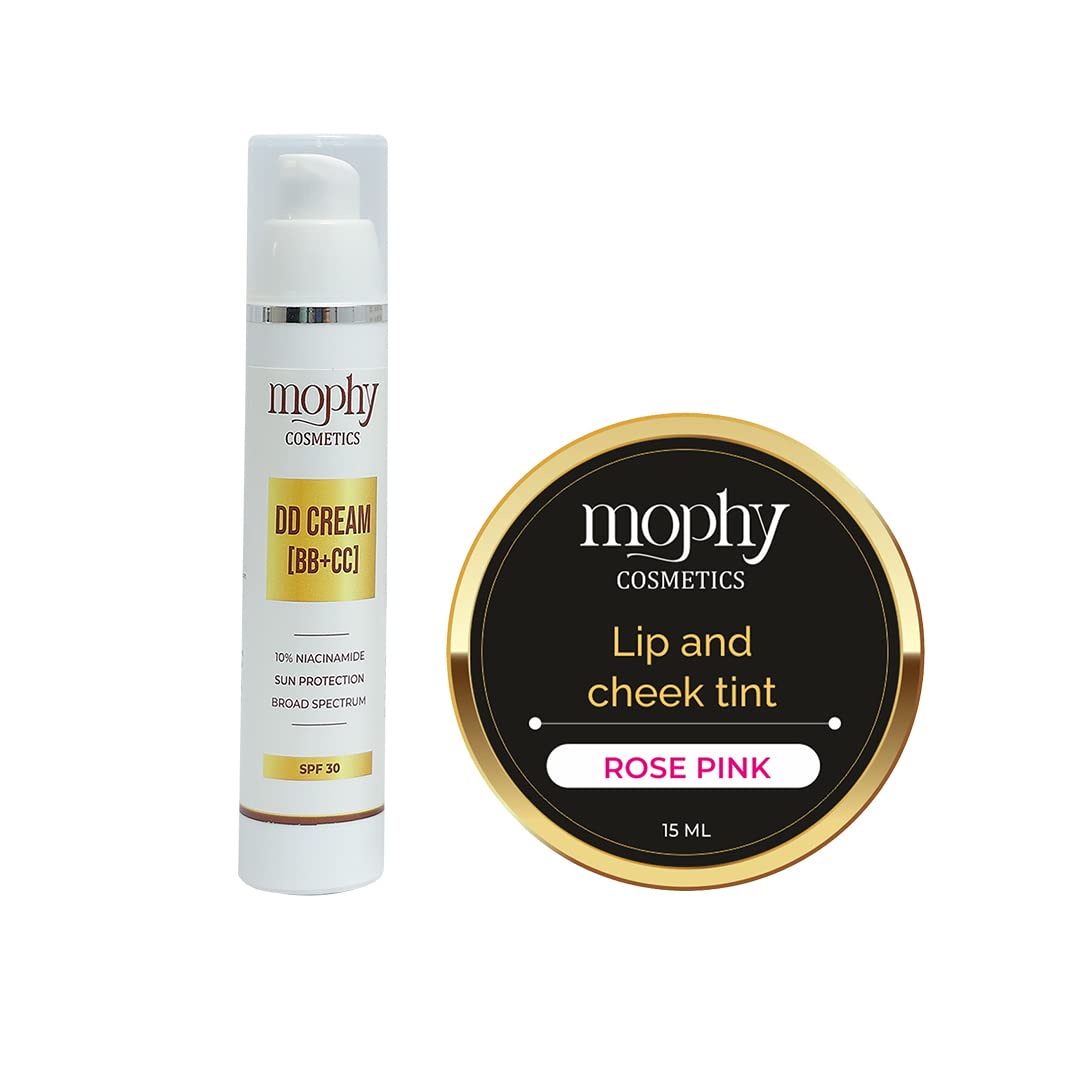 Mophy DD Cream (BB+CC) Sun Protection Broad Spectrum-SPF 30 & Lip Chick Tint (2 Items in the set) (DD Cream + Rose Pink Lip & Chick Tint)-picture-15