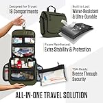 VENTURE 4TH Hanging Travel Toiletry Bag for Women & Men – Large Toiletry Organizer with 18 Compartments, Removable TSA Pouch, Travel Wash Bag for Toiletries, Makeup & Shaving Kit (Forest Green) - Image 5