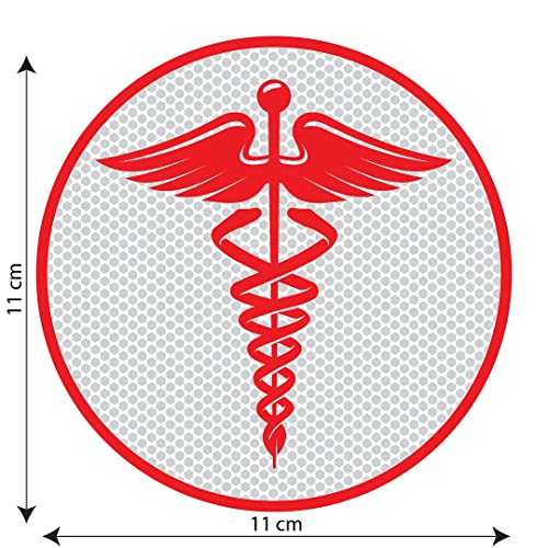 Image of CVANU Doctor Reflective Vinyl Exterior Decal for Vehicle 2pcs (11x11cm) Red cv1