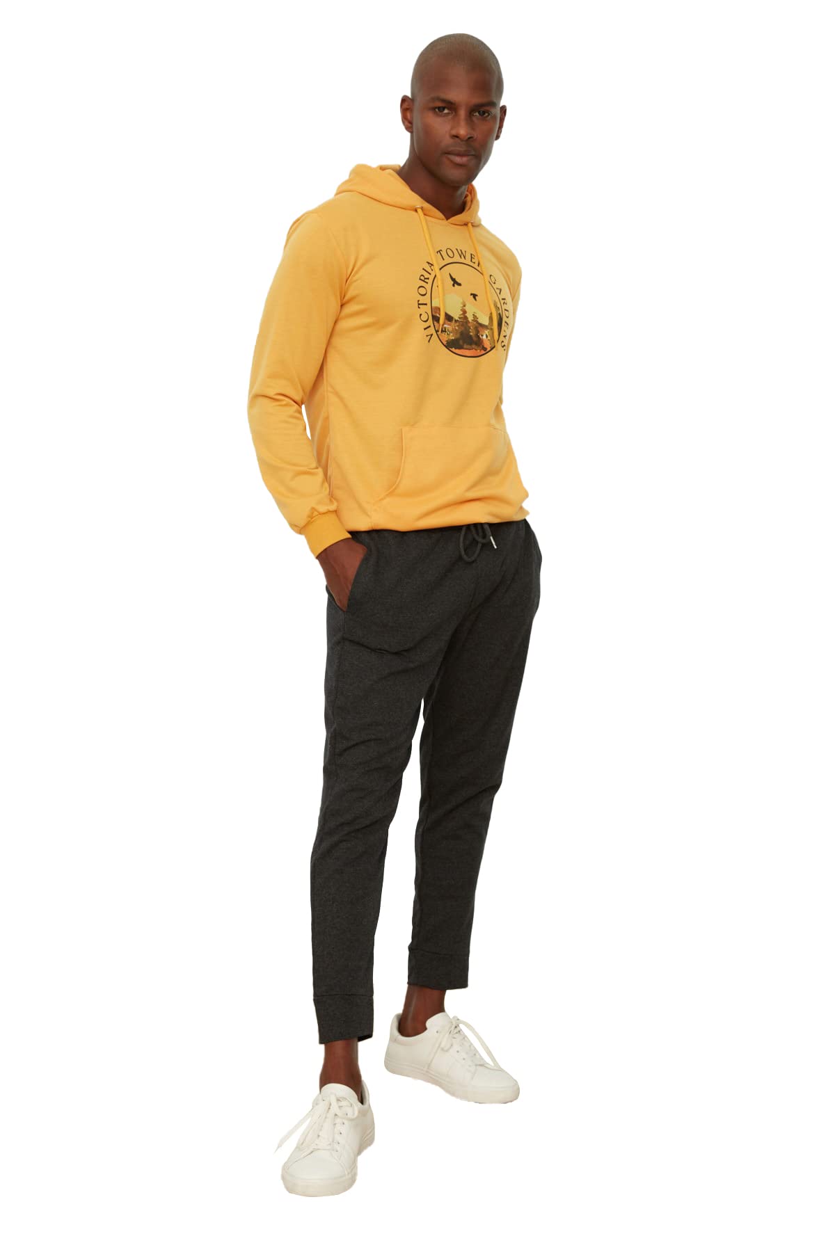 Trendyol Herren Anthracite Anthrazit-Männer-Beli-Gummi-Gummi-Trainingsanzug, Anthrazit, Extra Groß