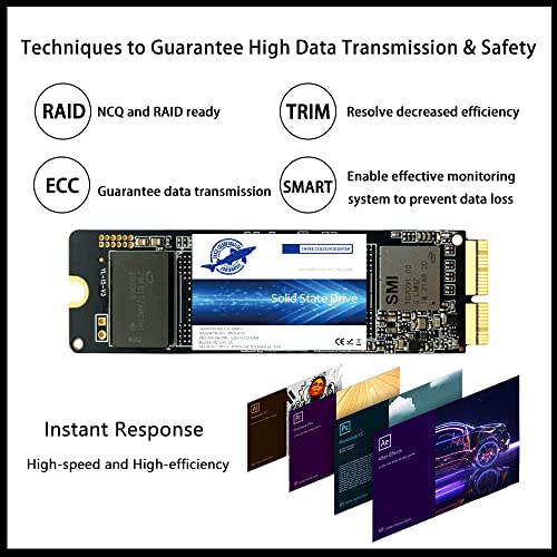 Image of Dogfish 512GB NVMe SSD for MacBook PCIe Gen3x4 M.2 2280, Internal SSD for MacBook Air A1466 A1465(2013-2017) /MacBook Pro A1398 A1502(Retina 2013-2015) /iMac A1419 A1418