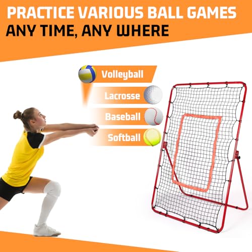 image for ikare 6x4 FT Pitch Back Baseball Rebounder, Adjustable Softball Bounce