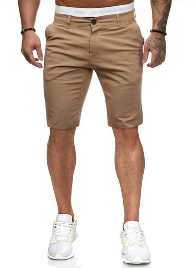 Image of HUNGSON Mens Slim Fit Shorts Stretch Chino Short Pants