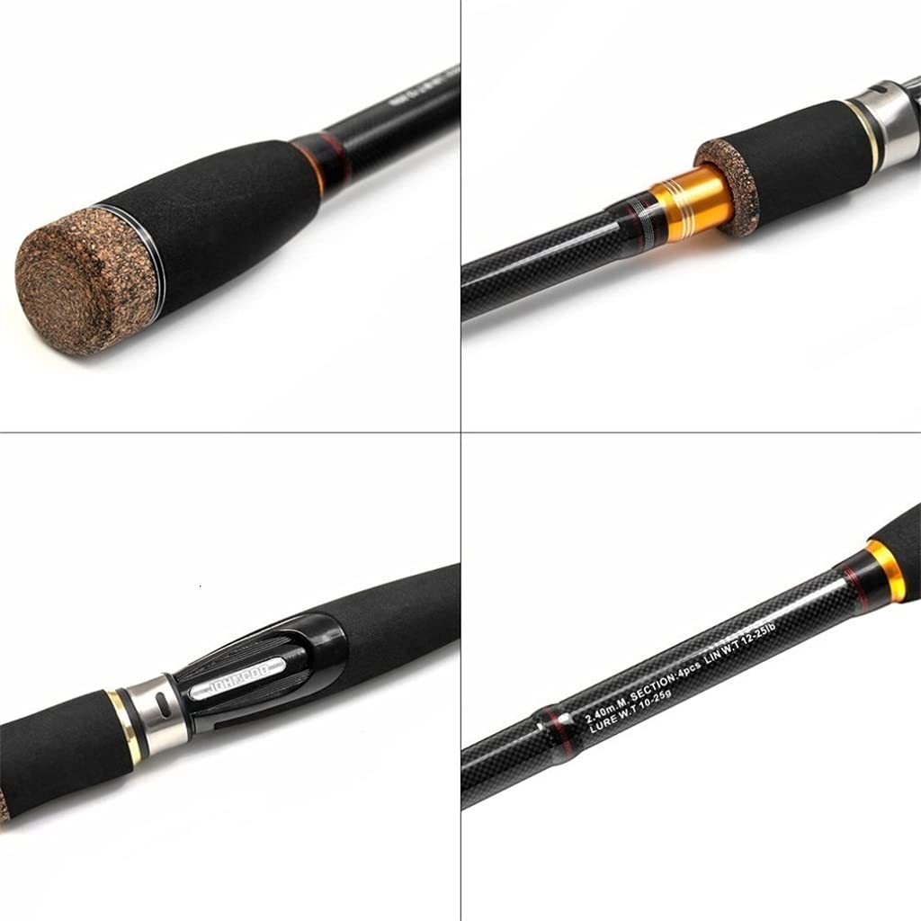 2.1m 2.4m 2.7m 3.0m 4 Sec High-Carbon Spinning Lure Rod Sea Fishing Rod Spinning Fish Pole Fishing Tackle (Color : Casting Size : 2.7 m) (Casting 2.4 m)