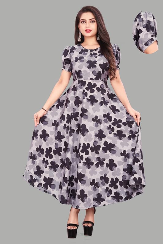 Image of Flower Printed Maxi Dress for Beautiful Women Nd Girls
