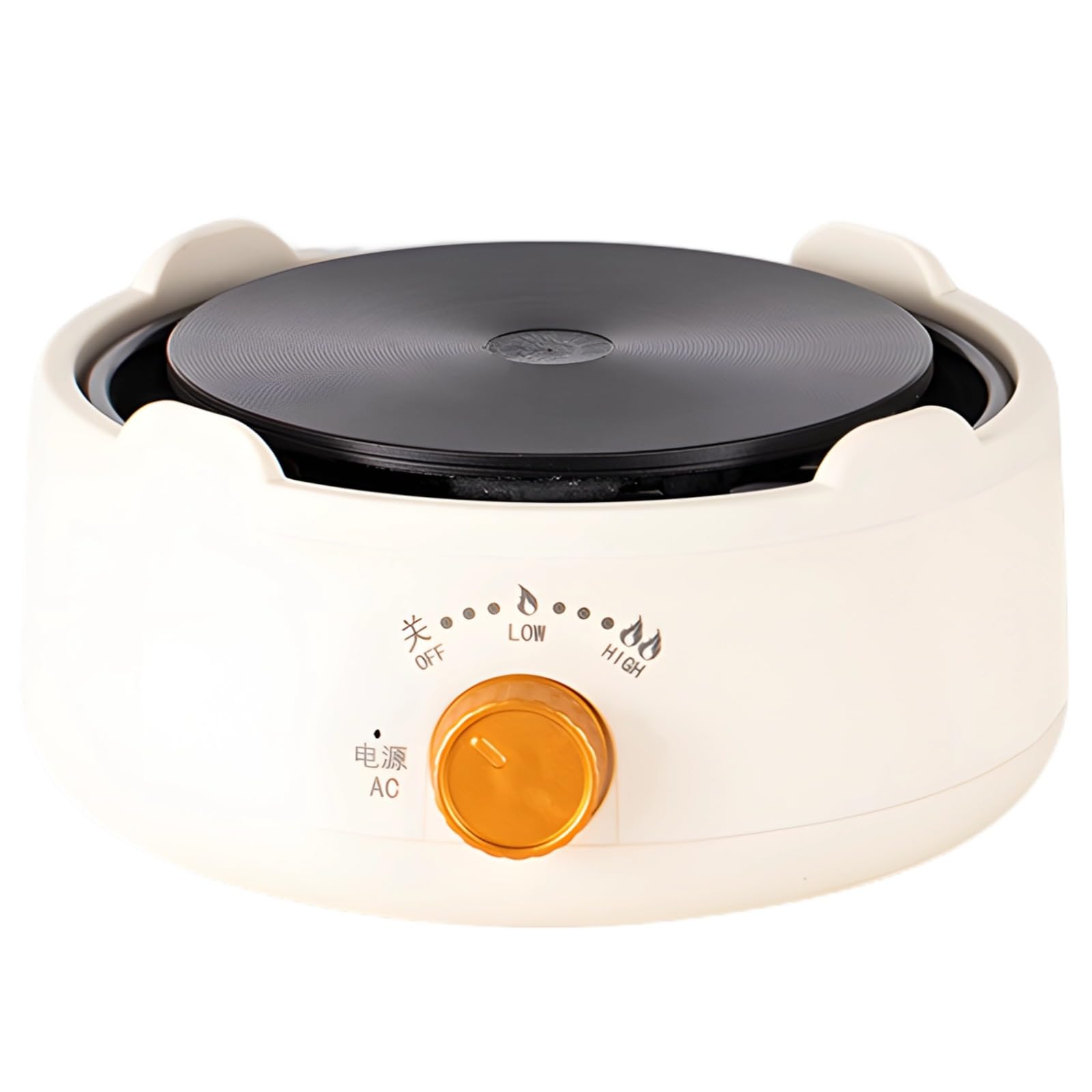 White Electric Teapot Heater, 500W, 110V Compact Stove for Ceramic Kettles