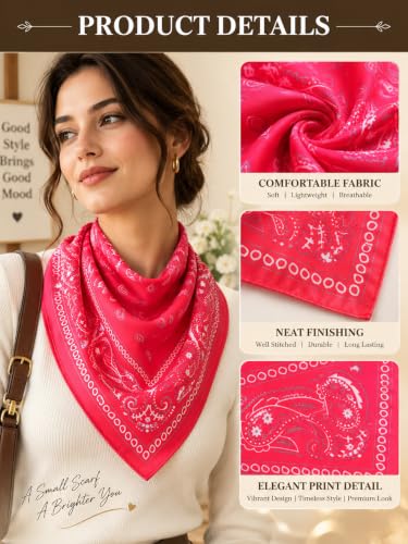 Image of Ravaiyaa - Attitude is everything Women Printed Silk Bandana 21 x 21 Inch Square Headband & Hair Wrap, Soft & Versatile | Fashion Neck Wrap