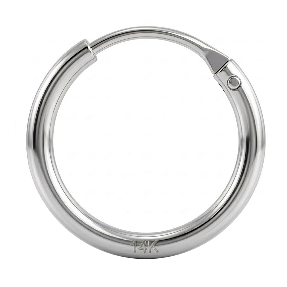 Anello per setto in oro massiccio 14 K, anello per naso in oro massiccio, anello a segmento incernierato, calibro 18, Oro massiccio 14K, Nessuna pietra preziosa