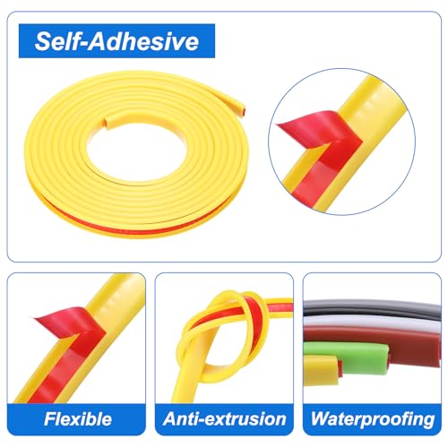 QUARKZMAN U-Form Kantenband, 9,8ft x 2/5in TPE Selbstklebende Furnierkante, Sperrholz Kantenabschluss Flexibler Möbelkantenschutz für Arbeitsplatte Schrankregal (Gelb).