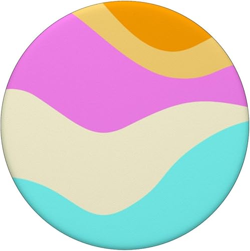 Miniatura 3 de Retro Waves Swirls Pastel Rainbow Wavy Stripes 70s Aesthetic PopSockets Adhesive PopGrip