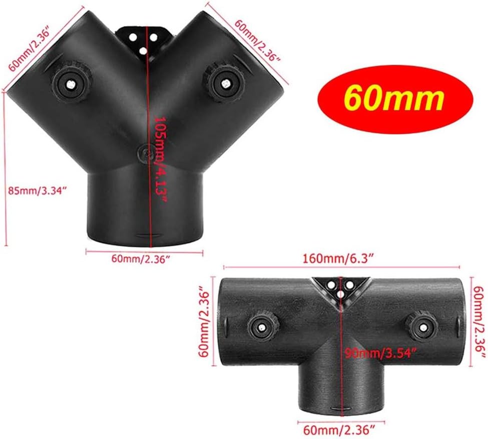 Adjustable Heater Vent Ducting Branch Splitter - 60mm & 75mm Y-T Connector for Car Exhaust Pipe Outlet-1pc(Y 75mm)