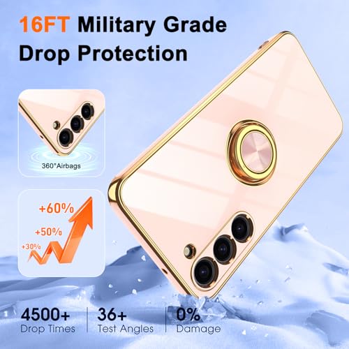 Coque Samsung S23 Plus rose bague rotative idée cadeau idéal