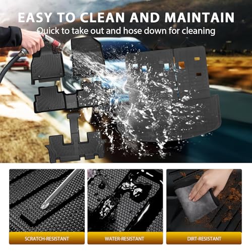 Powerty Floor Mats for 2020-2025 Kia Telluride 7/8 Passenger Car Mats Accessories, All Weather TPE Custom 2-in-1 Cargo Liner Seat Back Covers Protectors Replacement (Floor Mat + 2-in-1 Trunk Mat) by Powerty - Image 6