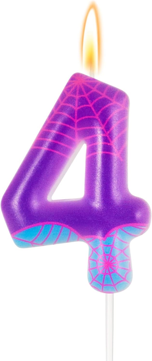 Ghost Spider Cake Topper for Ghost Spider 4th Birthday Decorations, Spider Girl Gwen Stacy Birthday Decorations Cake CupeCake Toppers for Ghost Spider Party Favor, Supplies