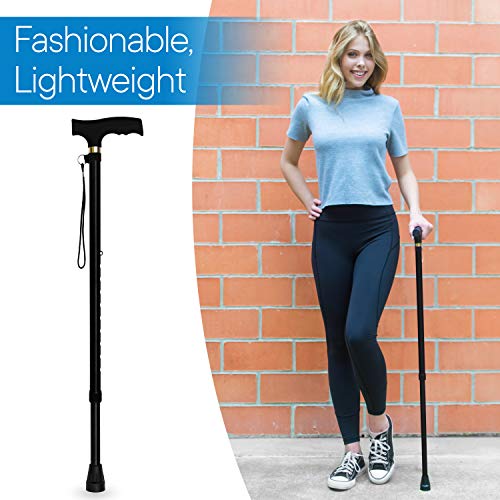 RMS Walking Cane - Adjustable Walking Stick - Lightweight Aluminum Offset Cane with Ergonomic Handle and Wrist Strap - Ideal Daily Living Aid for Limited Mobility - Image 3