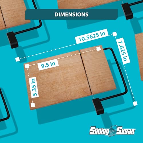 Tabla de cortar para queso SlidingSusan de madera y acero negro miniatura 3