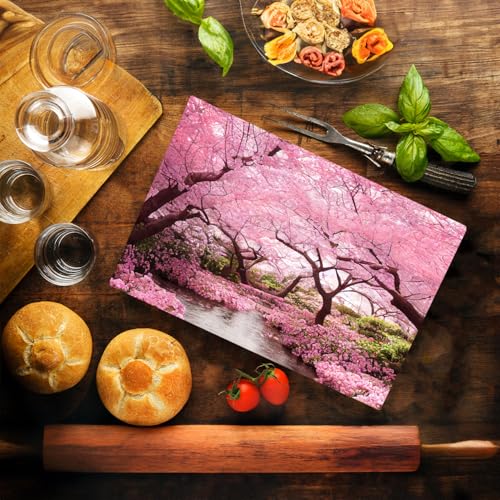 Tabla de Cortar de Vidrio Templado con Estampado de Cerezo en Flor para Cocina, Ideal como Regalo para el Día de la Madre, Primavera y Días Especiales miniatura 2