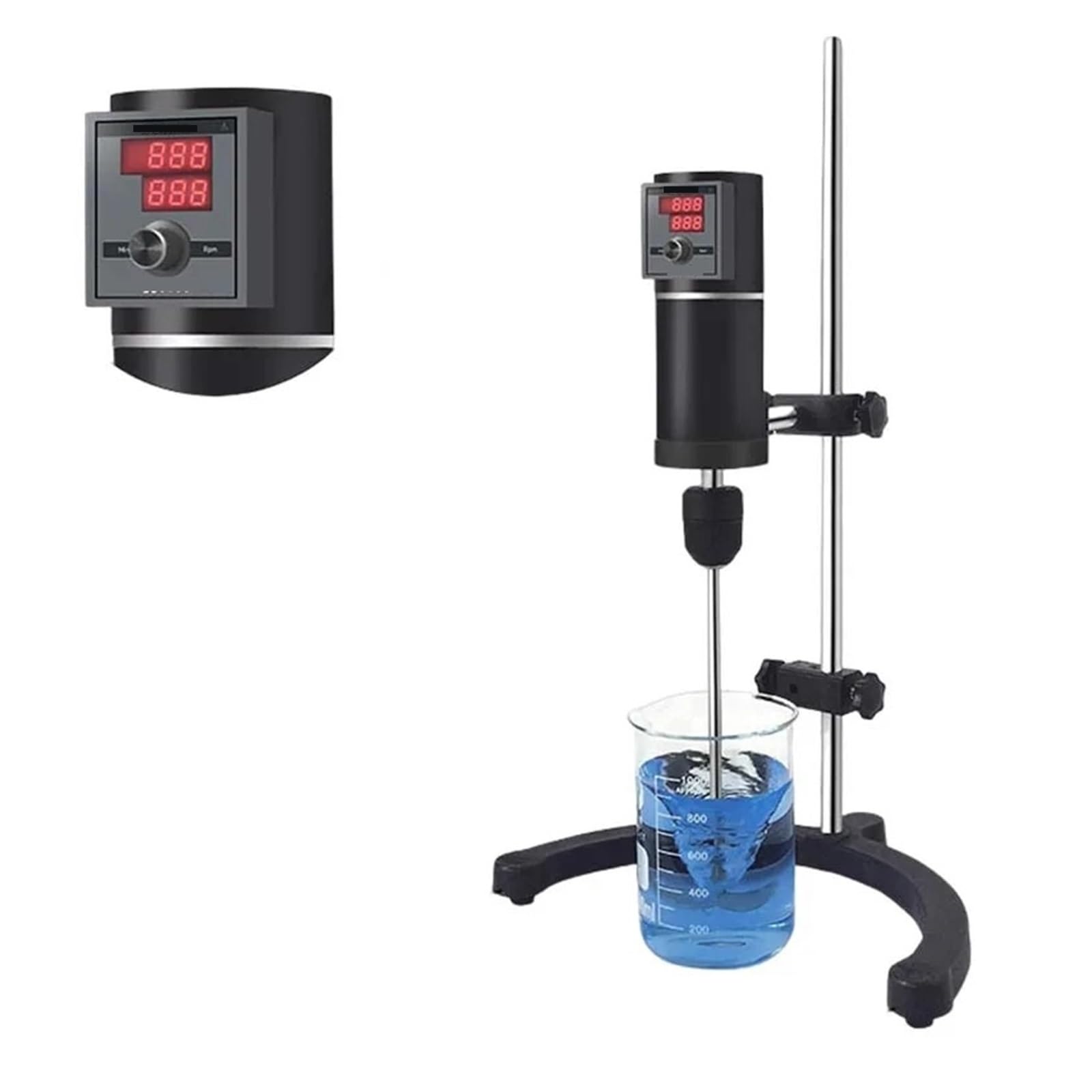 Agitador de laboratorio, Mezclador eléctrico mecánico, mezclador de líquidos, agitador laboratorio, superior con pantalla Digital, equipo(JB-80SH)