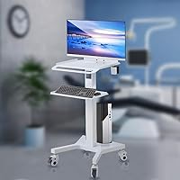 Yicorgard Medical Trolley Wagen mit Monitor Mount Oral Scanner Halter, Dental Mobile Untlity Cart mit Rädern, Doppelschichtwagen für Krankenpflege, Schönheitssalon