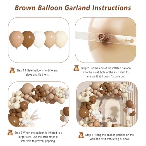 Image of Ouddy Life 142Pcs Brown Balloons Garland Arch Kit Different Size