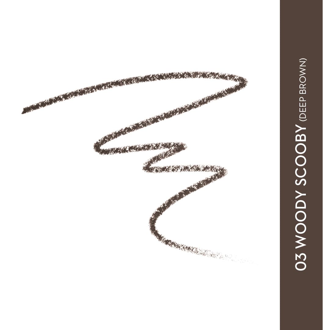 SUGAR Cosmetics Arch Arrival Brow Definer - 03 Woody Scooby (Deep Brown) Sweat & Humidity Resistant | Waterproof, Long-Lasting, 12hr coverage, built-in spoolie