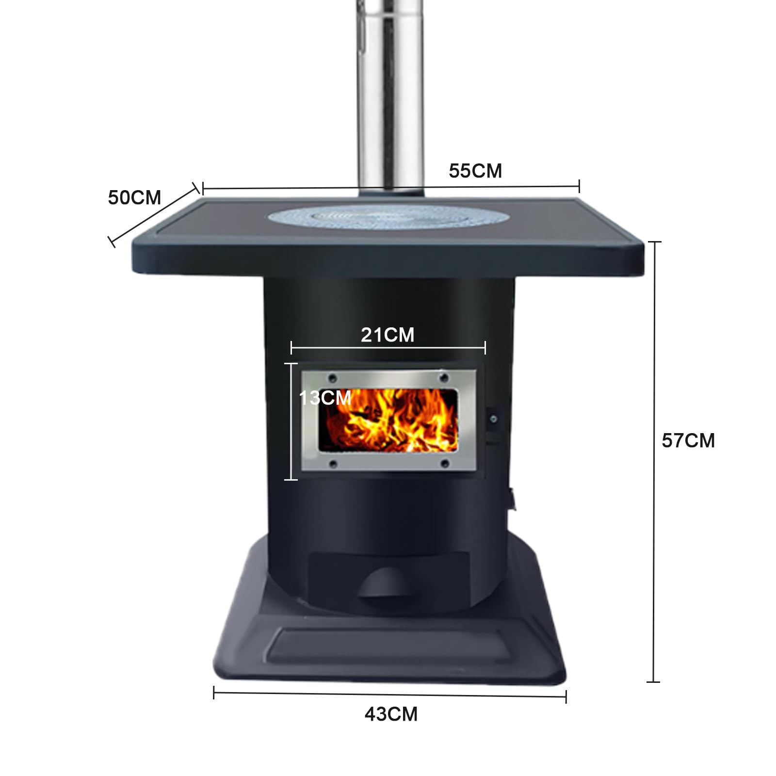Stufa A Pellet, Cucina Economica A Legna Con Valvola Di Tenuta Della Fiamma E Forno For Cucinare, Bollire L'Acqua, Mantenere Il Cibo Caldo