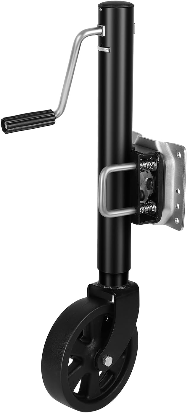 FAHKNS Trailer Jack with 8" Wheel, 2000 lbs Boat Swivel Jack Single Wheels, Heavy Duty 13" Lift RV Bolt On Tongue Jacks for Boat Camper (Black)