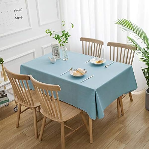 Tablecloth Waterproof and Oil-proof Tablecloth for Dinning Table Solid Color Rectangle PVC Table Cloth Plastic Table Cover for Wedding (Color : Pink flower Specification : 65